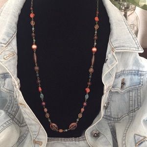 Autumn-colored Beaded Necklace